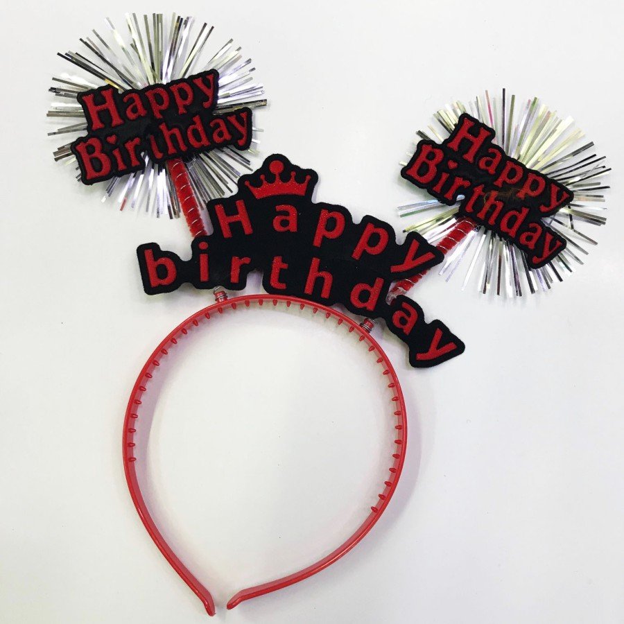 Happy Birthday Neon Color Birthday Crown 12 Pieces