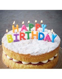 Colorful Birthday Candle with Happy Birthday Written on it