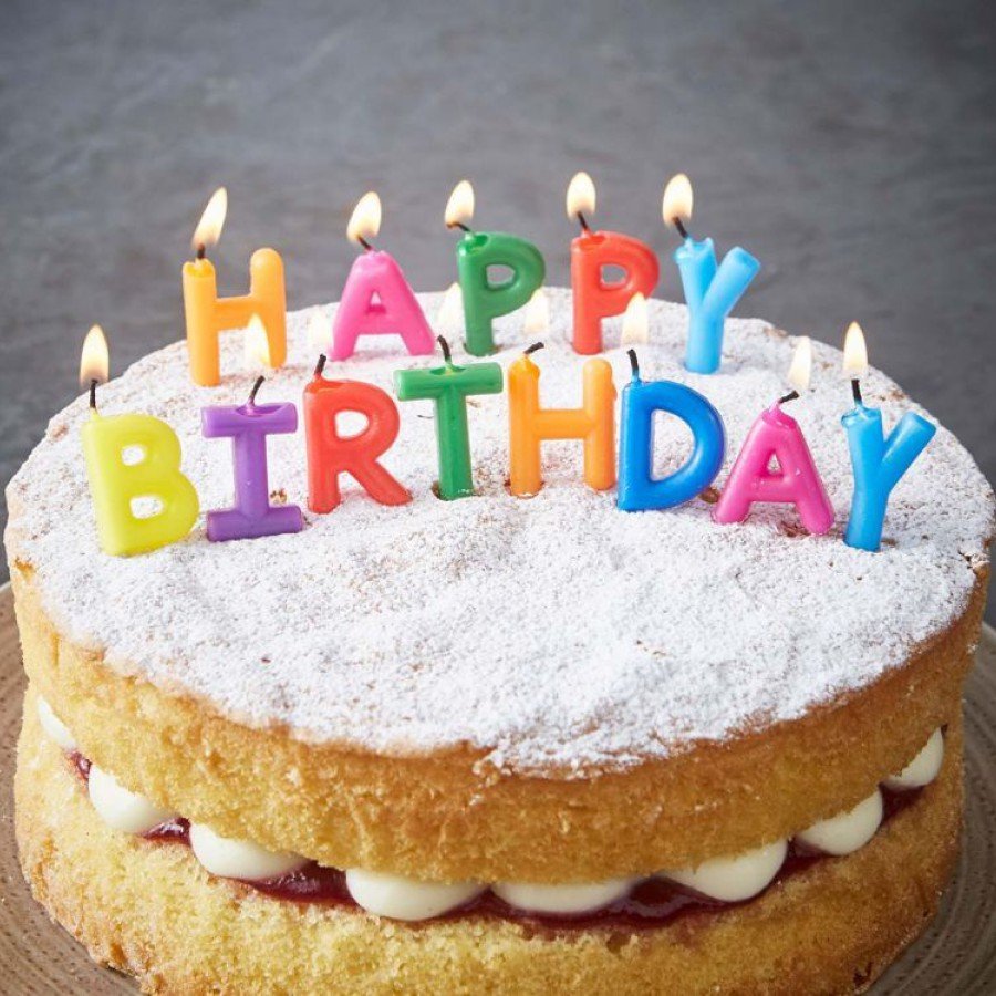Colorful Birthday Candle with Happy Birthday Written on it