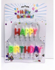 Colorful Birthday Candle with Happy Birthday Written on it