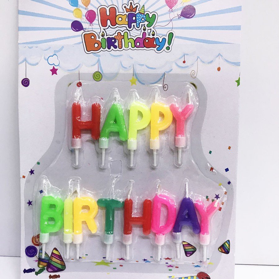 Colorful Birthday Candle with Happy Birthday Written on it