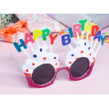 White Fuchsia Color Party Glasses with Happy Birthday Written 12x7 cm