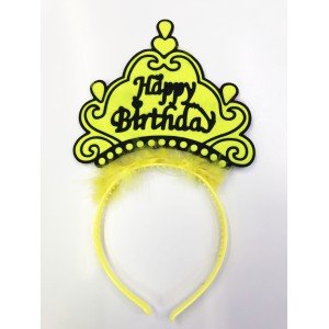 Neon Color Crown with Happy Birthday Written 12 Pieces Neon Color Crown with Happy Birthday Written 12 Pieces