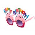 Pink Fuchsia Color Party Glasses with Happy Birthday Written 12x7 cm