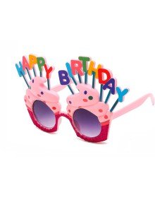 Pink Fuchsia Color Party Glasses with Happy Birthday Written 12x7 cm