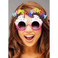 Pink Fuchsia Color Party Glasses with Happy Birthday Written 12x7 cm