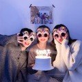 Pink Fuchsia Color Party Glasses with Happy Birthday Written 12x7 cm