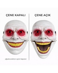 Horror Mask with Movable Jaw Mechanism Red