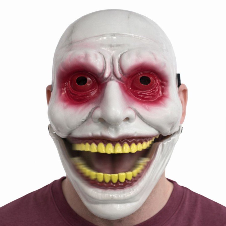 Horror Mask with Movable Jaw Mechanism Red