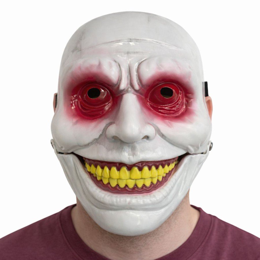 Horror Mask with Movable Jaw Mechanism Red