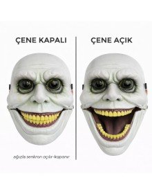 Horror Mask with Movable Jaw Mechanism Green