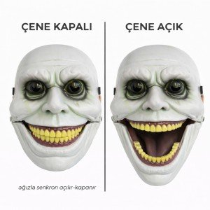 Horror Mask with Movable Jaw Mechanism Green