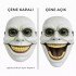 Horror Mask with Movable Jaw Mechanism Green