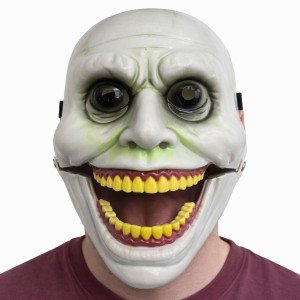 Horror Mask with Movable Jaw Mechanism Green
