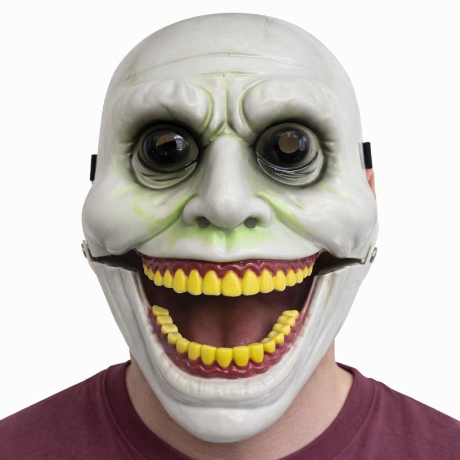 Horror Mask with Movable Jaw Mechanism Green