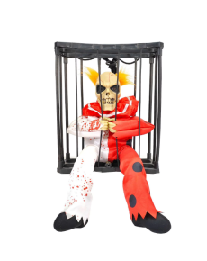 Prisoner Joker Skeleton Decoration with Animated Sound Sensor 22x27 cm