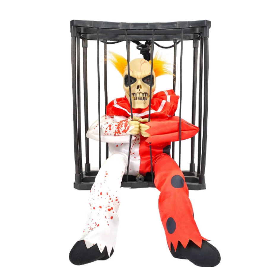 Prisoner Joker Skeleton Decoration with Animated Sound Sensor 22x27 cm