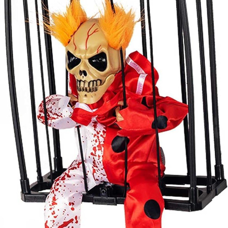 Prisoner Joker Skeleton Decoration with Animated Sound Sensor 22x27 cm