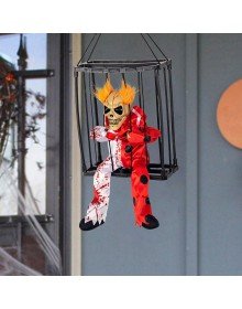 Prisoner Joker Skeleton Decoration with Animated Sound Sensor 22x27 cm