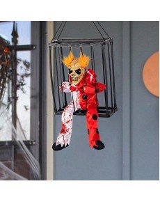 Prisoner Joker Skeleton Decoration with Animated Sound Sensor 22x27 cm Prisoner Joker Skeleton Decoration with Animated Sound Sensor 22x27 cm
