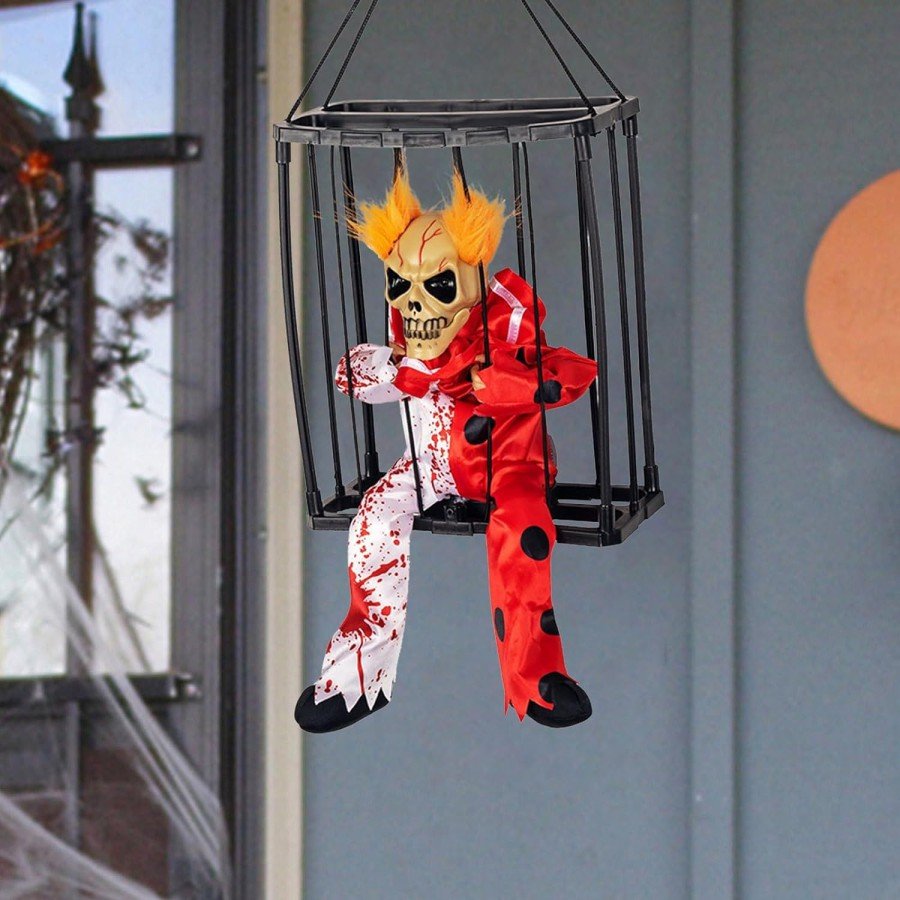 Prisoner Joker Skeleton Decoration with Animated Sound Sensor 22x27 cm