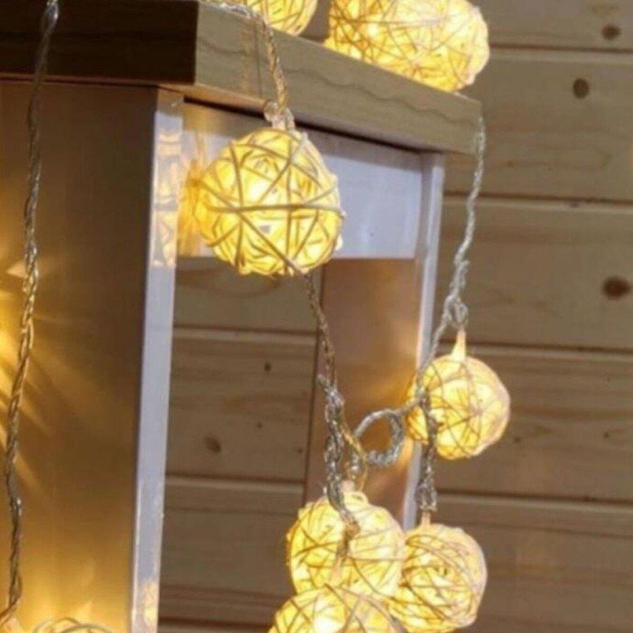 Wicker Balls Led Light 2 meters DAYLIGHT Decor Lamp