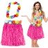 Hawaiian Luau Aloha Pink Tasseled 40 cm Skirt and Hawaiian Necklace Set