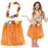 Hawaii Luau Aloha Orange Tasseled 40 cm Skirt and Hawaiian Necklace Set