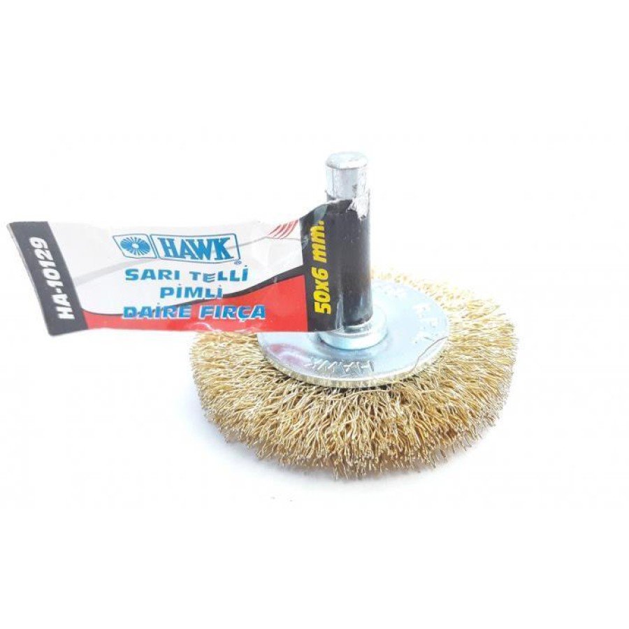 Hawk HA10129 Yellow Wire Circle Brush with Pin 50x6 mm Hawk HA10129 Yellow Wire Circle Brush with Pin 50x6 mm