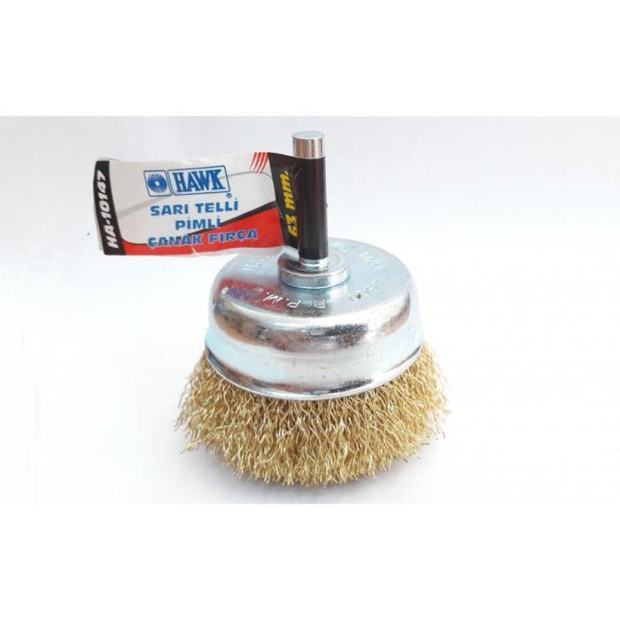 Hawk HA10147 Yellow Wire Cup Brush with Pin 65 mm Hawk HA10147 Yellow Wire Cup Brush with Pin 65 mm