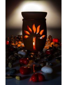 Tree of Life Handmade Pottery Censer Incense Burner