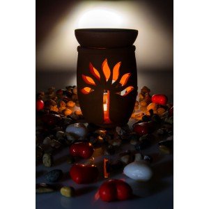 Tree of Life Handmade Pottery Censer Incense Burner