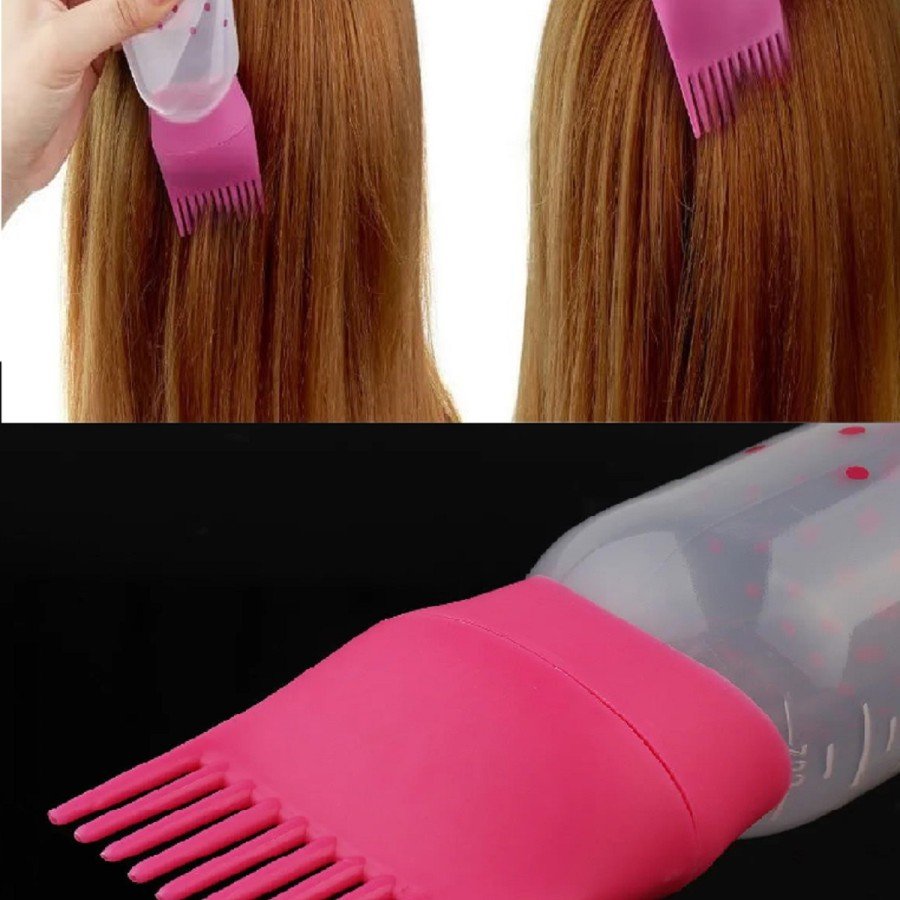Hair Coloring Apparatus with Chamber - Hair Care Cream - Hair Oil Application Apparatus with Comb