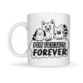 Pet Friends Forever Porcelain Mug MODEL 69 – Cute Design with Cat & Dog Figures, Special Coffee and Tea Cup for Animal Lovers Pet Friends Forever Porcelain Mug MODEL 69 – Cute Design with Cat & Dog Figures, Special Coffee and Tea Cup for Animal Lovers