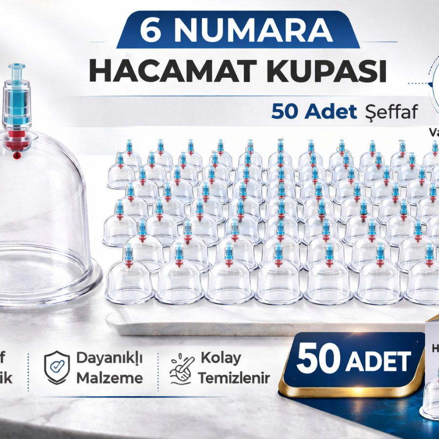 Size 6 Cupping Cup 50 Pieces Vacuum Cup Durable Plastic Manual Cupping Cup