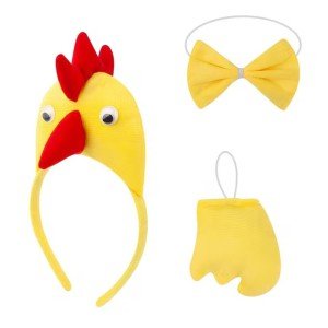 Rooster – Chicken Costume Accessory Set - Crown Bow Tie Tail Rooster – Chicken Costume Accessory Set - Crown Bow Tie Tail