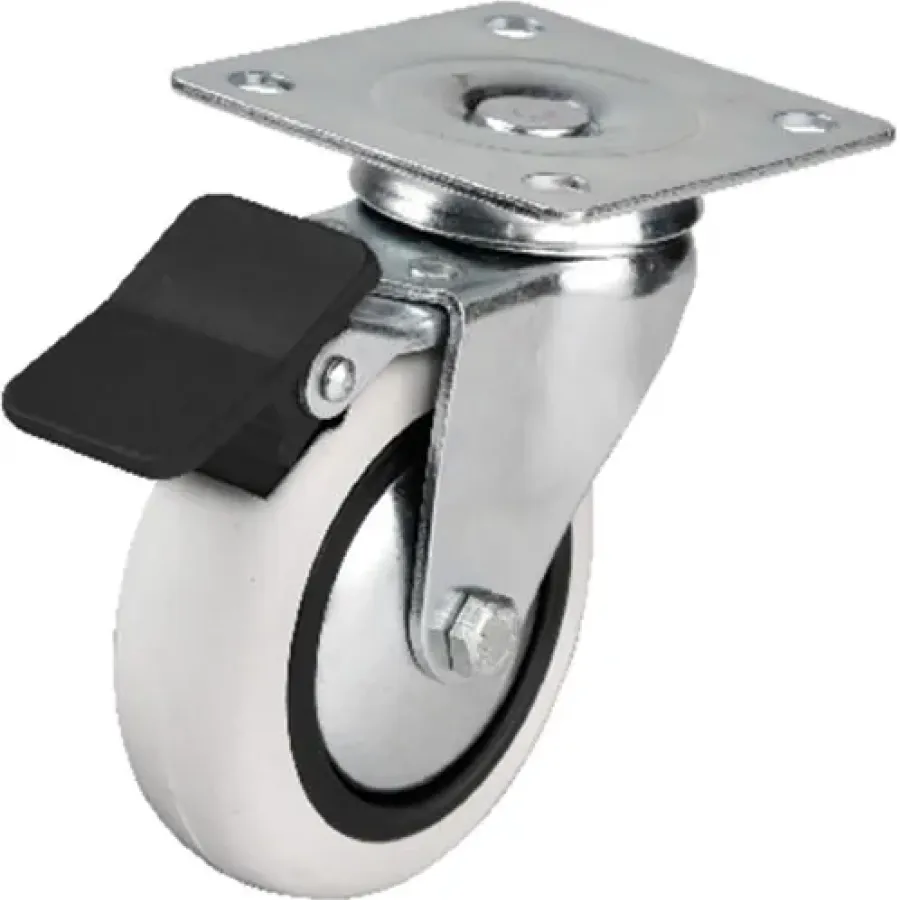 Hts 353 - 75x25 mm PVC Roller Table Wheel with Brake 4 Pieces Hts 353 - 75x25 mm PVC Roller Table Wheel with Brake 4 Pieces