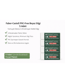 Faber-Castell No24 PVC Free White Eraser 5 Pieces Non-Scratch Soft Textured School Office Eraser
