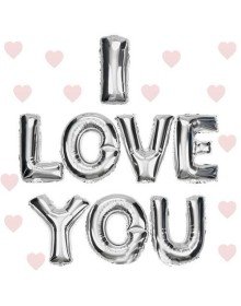I Love You Foil Balloon Silver Color 35 CM