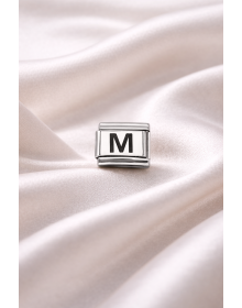 Nomination Compatible M Letter Charm | Steel Bracelet Accessory | Personalized Letter Module | Minimal & Stylish