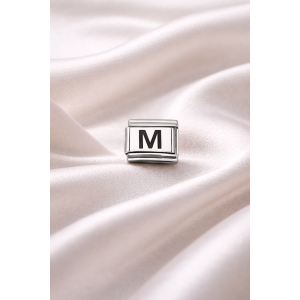Nomination Compatible M Letter Charm | Steel Bracelet Accessory | Personalized Letter Module | Minimal & Stylish