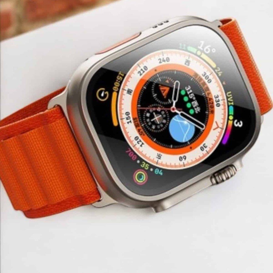 49MM Touch Smart Watch with Bluetooth Connection and Health and Sports Tracking Features