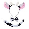 Cow Costume Accessory Set 3-Piece - Crown Bow Tie Tail Cow Costume Accessory Set 3-Piece - Crown Bow Tie Tail