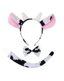 Cow Costume Accessory Set 3-Piece - Crown Bow Tie Tail