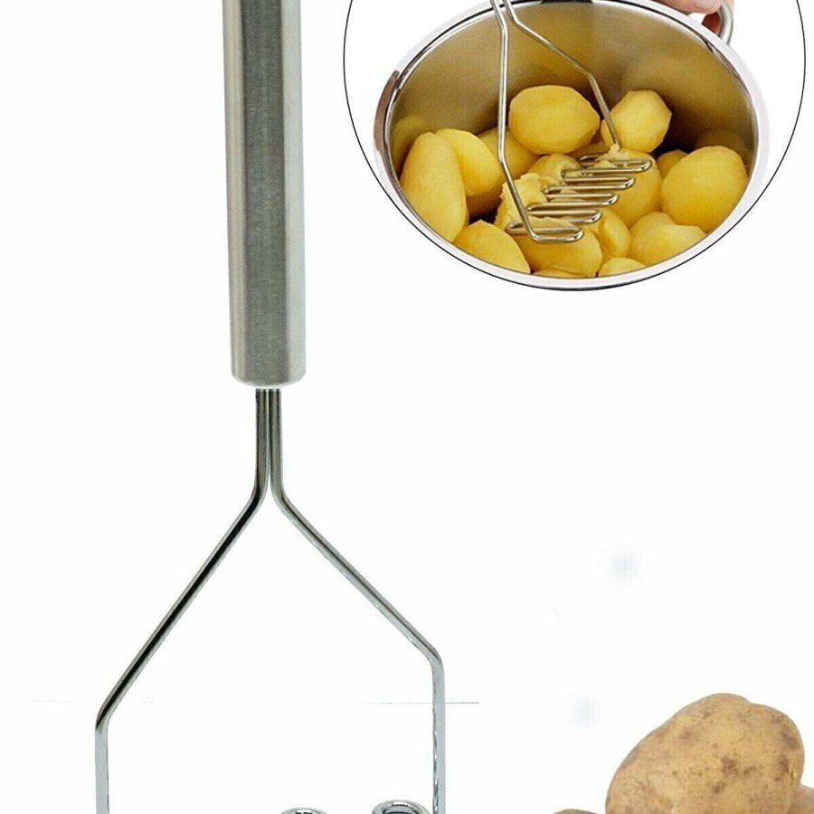 Inox Stainless Metal Potato Masher Puree Maker 27 cm