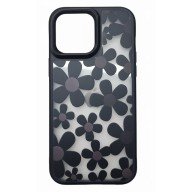 iPhone 16 Pro Max Floral Case Black with Fasteners