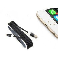 iPhone Braided Colored Steel Charging Data Cable - Black