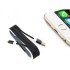 iPhone Braided Colored Steel Charging Data Cable - Black