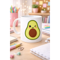 Cute Avocado Designed Porcelain Mug MODEL 120 – Coffee & Tea Cup with Winking Avocado Figure