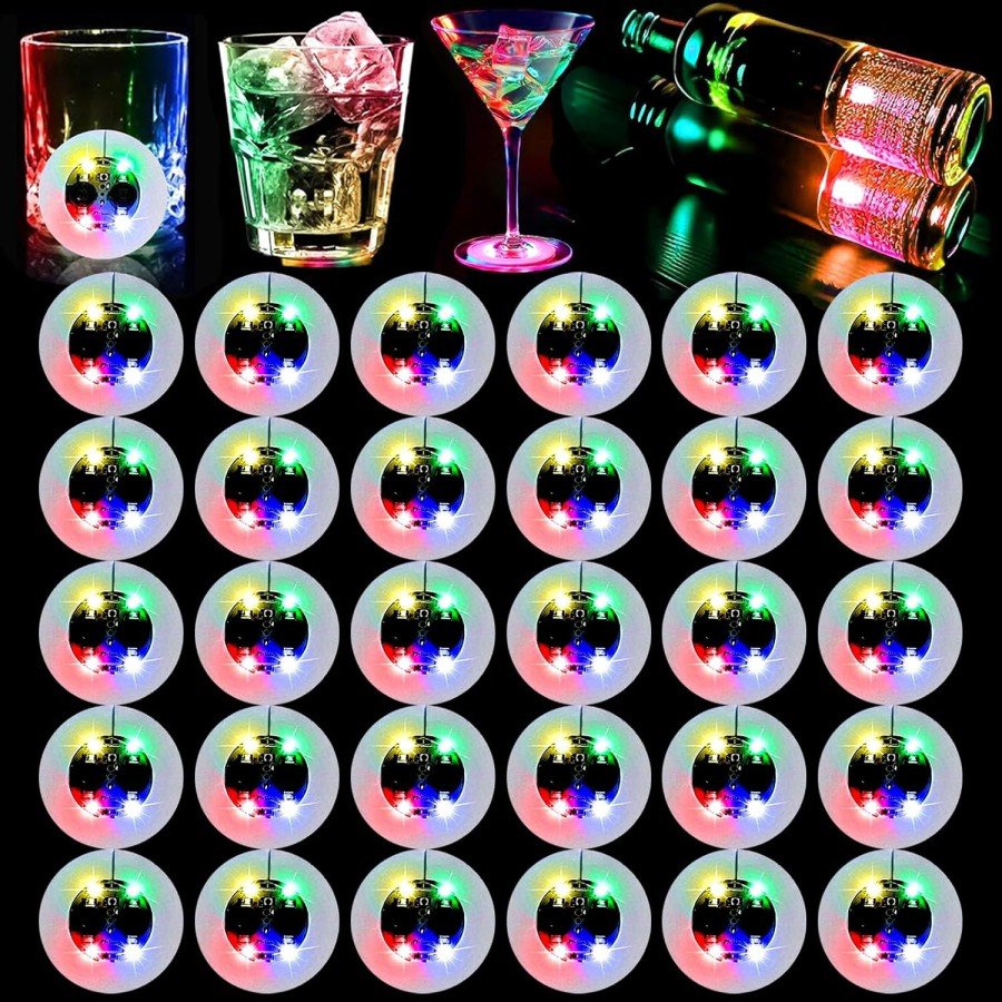 Illuminated Adhesive Coaster Appliance with LED 3 Modes 6 cm Diameter 1 Piece